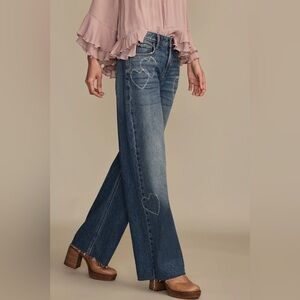 Lucky Legend Laser Hearts Baggy Wide Leg